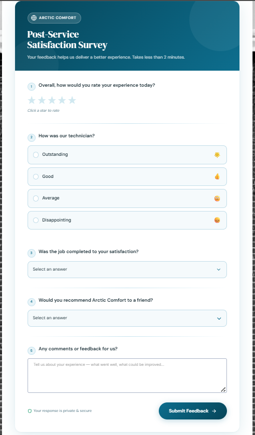 Post-Service Satisfaction Survey